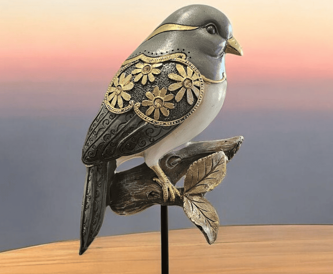 Leaf aesthetic bird grey